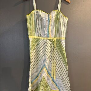 *GENTLY WORN* Vintage Y2K La Belle Jr's Size 11 Striped Midi Sundress